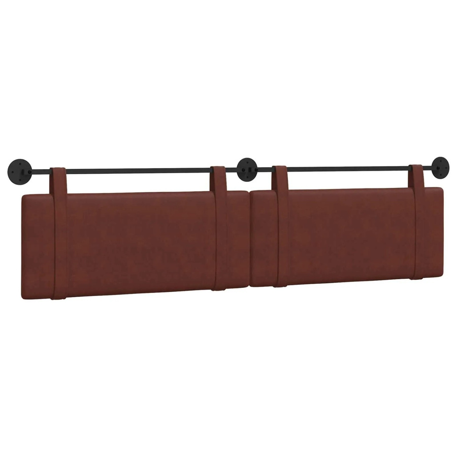 vidaXL Polsterpaneel aus PU-Leder in Glänzend Braun, Wandmontage, B/H/T: 210 x 55 x 5 cm - Bild 2
