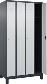 C+P Spind Classic PLUS Garderobenschrank mit 4 Abteilen, Stahl, Grau, H x B x T: 195 x 100 x 50 cm - Bild 1