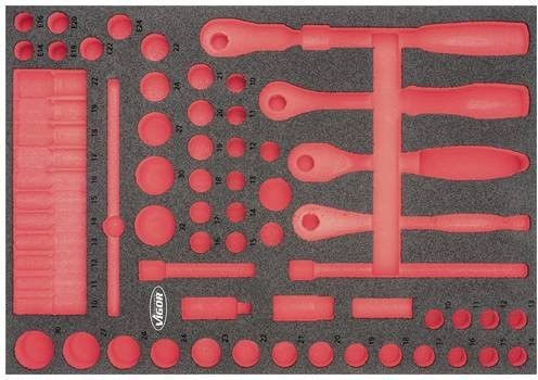 Vigour Weichschaum-Einlage V6822-L in Rot mit Einsätzen - Bild 1