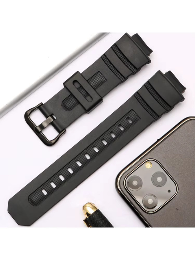 Casio Uhrenarmband, Kautschuk, Schwarz, Unisex - Bild 6