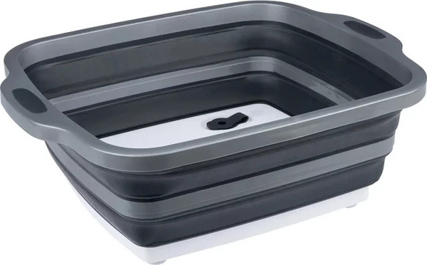 Schneidebrett 2 in 1 Abbey Camp Morcotte-008 in Schwarz und Grau mit Griff aus Kunststoff und Silikon, Rechteckig, B/T/H: 30,0 x 23,5 x 41,0 cm
