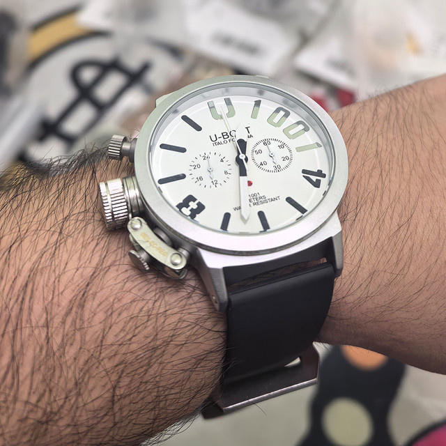 U-BOAT Chronograph-Armbanduhr, Edelstahl, Kautschuk, Herren - Bild 1