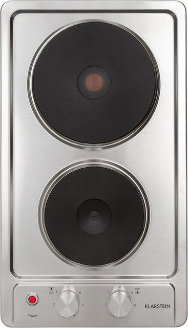 Klarstein Appetito Domino Elektrokochfeld mit 2 Platten aus Glaskeramik und Edelstahl in Silver, 3000 Watt - Bild 1