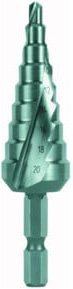 RUKO Stufenbohrer-Bit HSS aus Edelstahl, spiralgenutet mit Kreuzanschliff, Bohrbereich Ø 4,0 - 20,0 mm, Blau - Bild 1