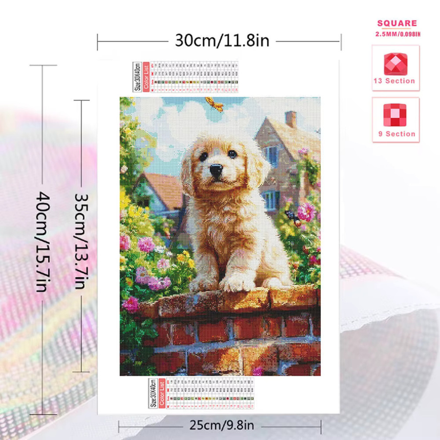 Evershine Diamant-Gemälde Hund DIY-Mosaik für Erwachsene in Multicolour, runde Form - Bild 2