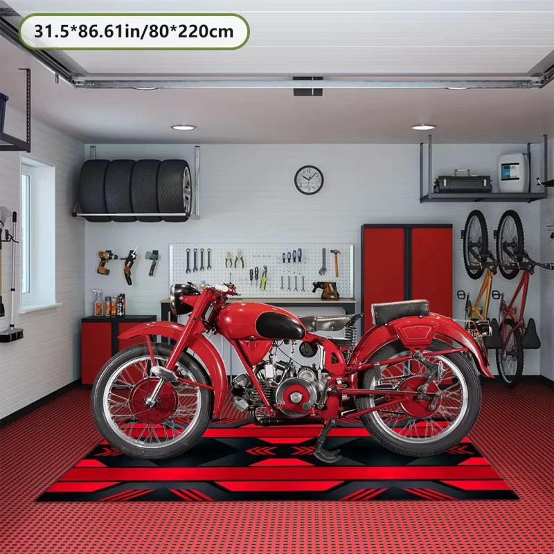 VIKAMA Motorrad-Präsentations-Teppich mit geometrischem Design, rutschfest und langlebig, B/T: 160 x 60 cm - Bild 2
