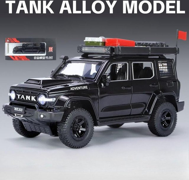 Linyi Toy Car Tank 300 Modifiziertes Geländefahrzeug SUV, Metall, 1:24, mit Licht und Sound, ab 14 Jahren - Bild 1