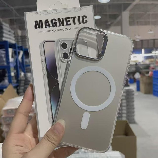 Magnetische IMD Handyhülle für Apple iPhone 16 Pro Max, 15, 14, 13 in Transparent, stoßfest und vollständig abdeckend mit galvanisierter Farbe - Bild 1