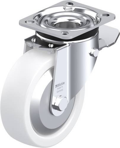 Blickle Lenkrolle LK-SPO 125G-1-ST-FA mit Feststeller, Farbe Weiß, Rad-Durchmesser: 125 mm, Tragfähigkeit: 350 kg - Bild 1