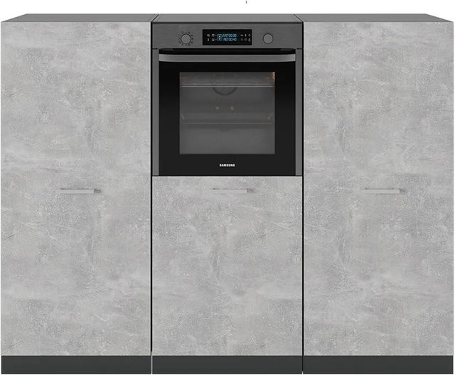 Vicco R-Line Küchenblock Beton Anthrazit Grau B/T/H: 180 x 57 x 84 cm - Bild 1