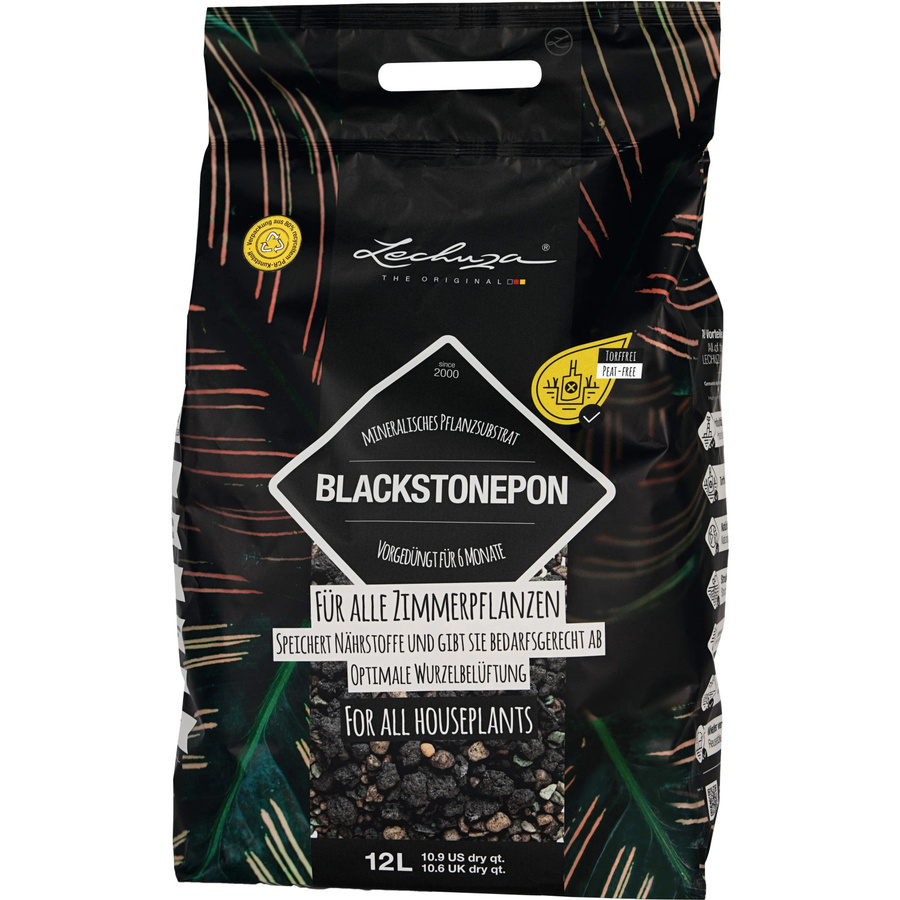 Lechuza Pflanzsubstrat Blackstone Pon 12 in Schwarz für Zimmerpflanzen und essbare Pflanzen - Bild 2