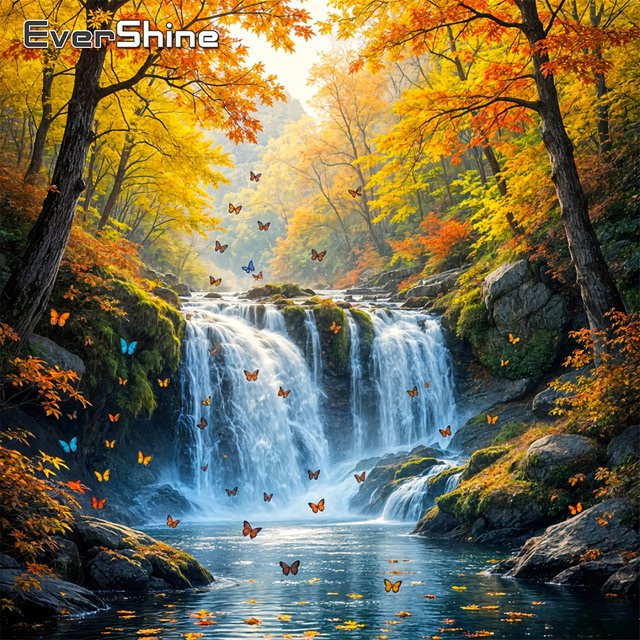 Evershine Diamant Mosaik Fluss Landschaft, Diamant Malerei DIY Kit - Bild 1