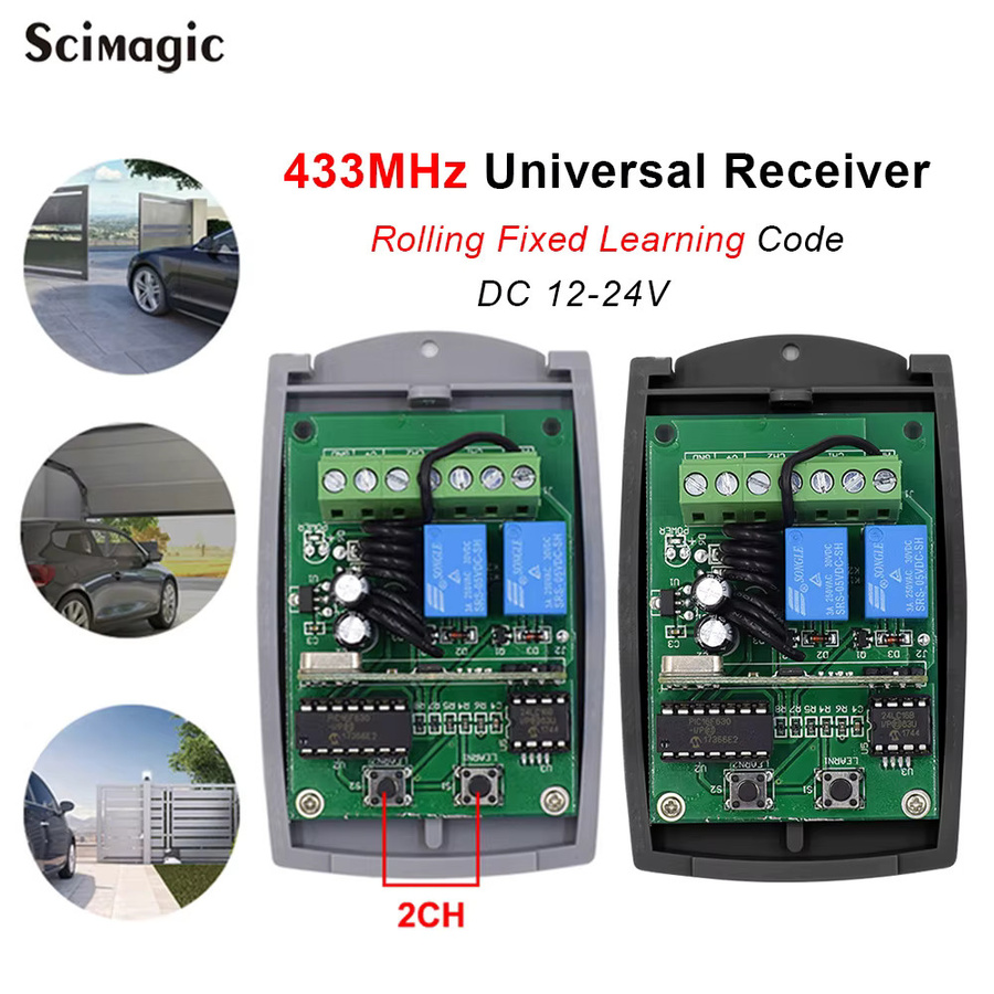 Scimagic-RC Universelles 433,92 MHz Garagentor-Empfängerrelais kompatibel mit PUJOL VARIO MARS OCEAN MARTE P215 NEO TWIN Fernbedienungen - Bild 2