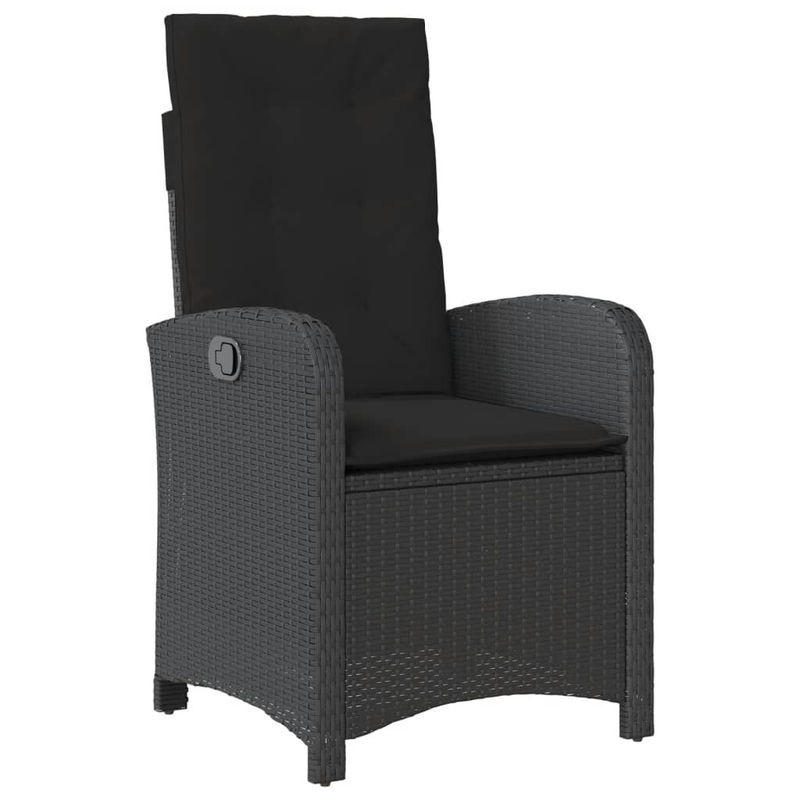 Vidaxl Gartenmöbel-Set aus Polyrattan mit Kissen, 3-teilig, Schwarz - Bild 3