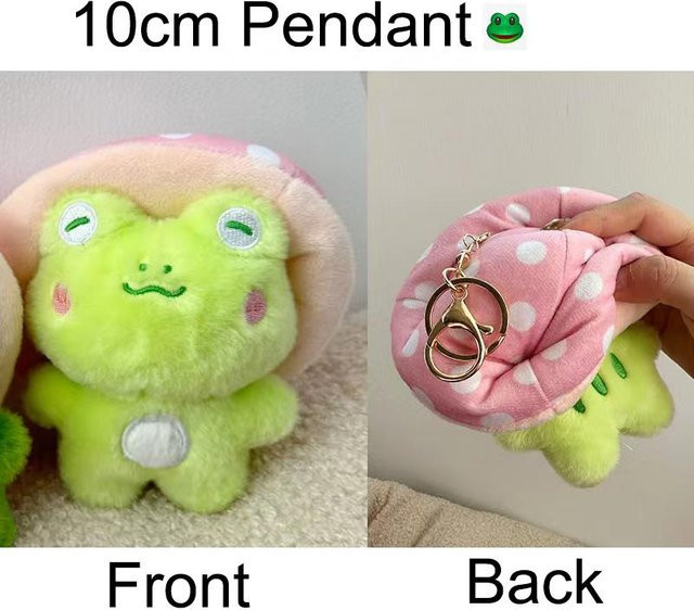 Yiran toy Pilz-Frosch Stofftier, Grüner Frosch Plüschtier Schlüsselanhänger, ab 12 Jahre - Bild 1