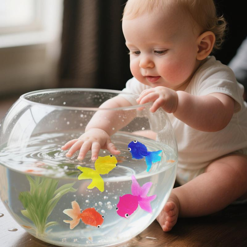 MHXIANGQIANJIN Kawaii Simulation Goldfisch Badewasserspielzeug 6-teiliges Set - Bild 3