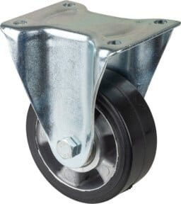 BS Schwerlastrolle L610.B80.125 Bockrolle aus Aluminium in Silber und Schwarz mit Raddurchmesser 125 mm - Bild 1