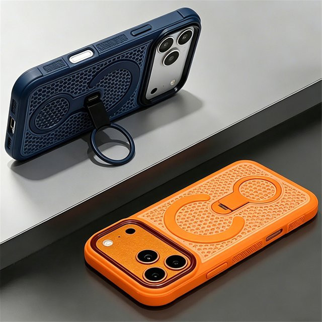 SUNWARD MagSafe Schutzhülle mit 360 Grad drehbarem Ringhalter und Wärmeableitung für iPhone, Blau - Bild 1