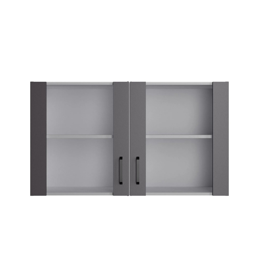 OPTIFIT Küchen-Hängeschrank Kiel420 mit Glastüren in Anthrazit Matt, B/T/H: 100 x 34,6 x 57,6 cm - Bild 2