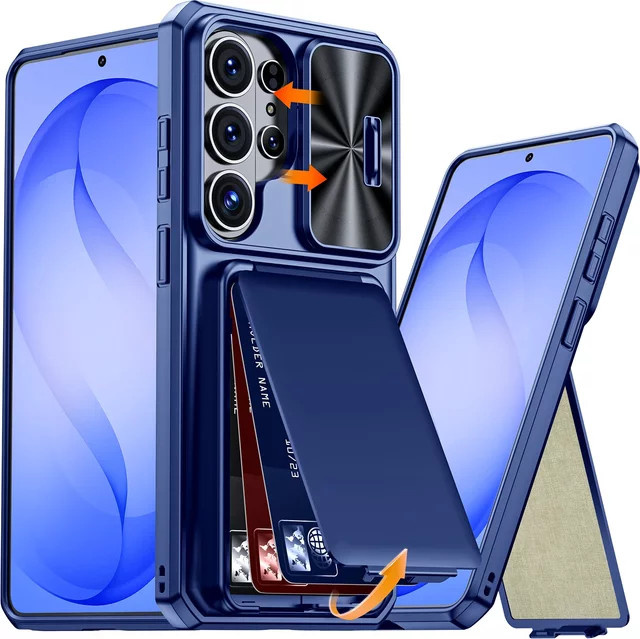 Stoßfeste TPU Handyhülle mit Kamerahalter für Samsung Galaxy S26 Ultra von BANGZAO in Blau - Bild 1