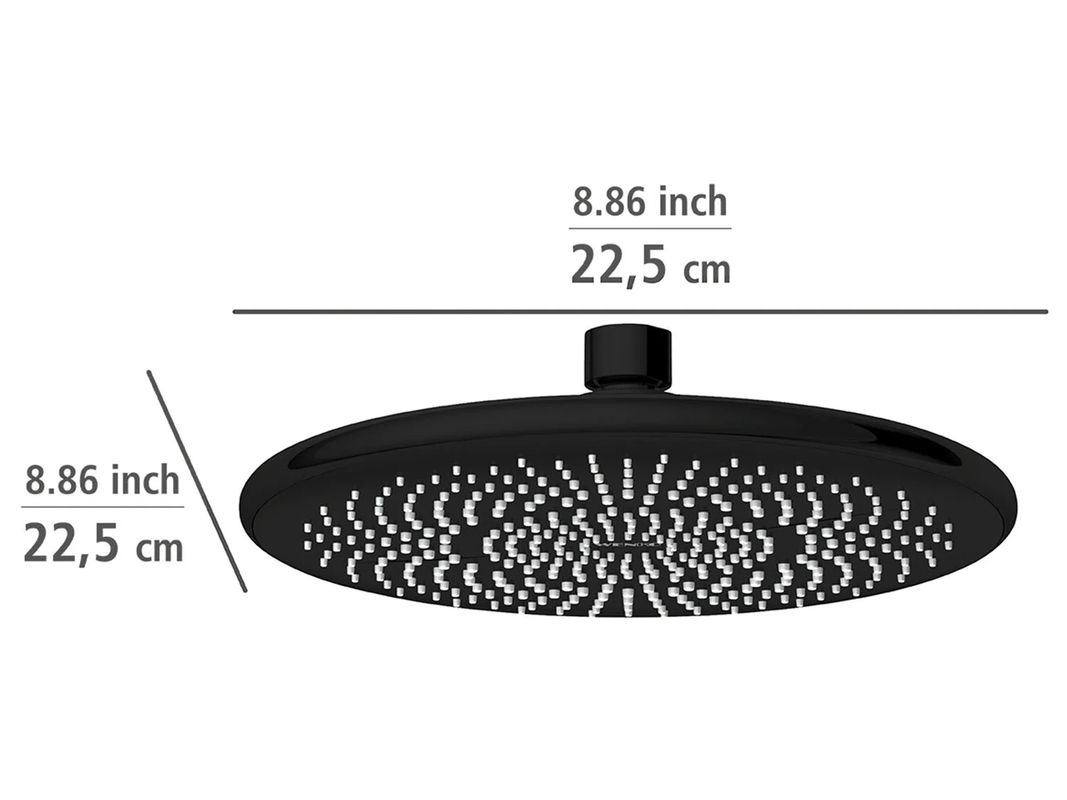 Wenko Regenduschkopf Watersaving in Matt Schwarz, quadratisch, Durchmesser: 22,5 cm - Bild 2