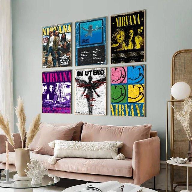 Selbstklebender Anime-Poster Aufkleber Rockband N-Nirvana in Mehrfarbig für deine DIY-Raumdekoration - Bild 1