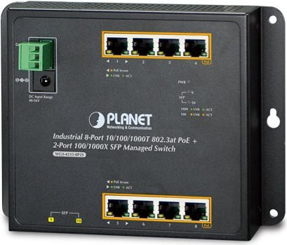 PLANET WGS-4215-8P2S Managed Switch mit 8 x 10/100/1000 PoE+ Ports und 2 x SFP in Schwarz - Bild 1
