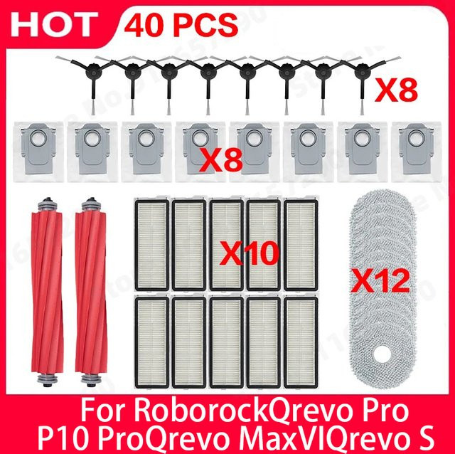 Roborock Zubehör-Set für Roboter-Staubsauger mit HEPA-Filter, Hauptbürste und Seitenbürste in Multicolor - Bild 1