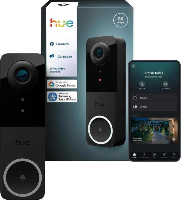 Philips Hue Türklingelkamera Secure Schwarz kabelgebunden - Bild 1