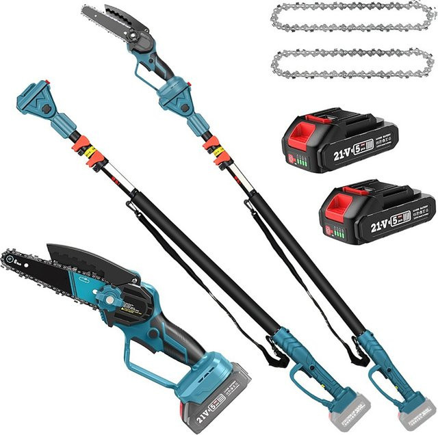 Makita 2-in-1 Teleskop-Astsäge mit 6-Zoll bürstenlosem Motor und Akku, Blau - Bild 1