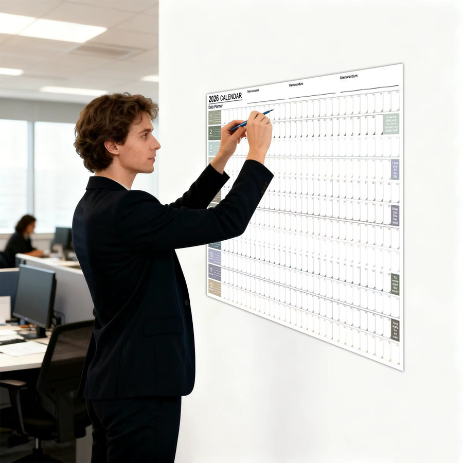 Großer Wandkalender 2026 mit Aufklebern und Etiketten als monatlicher Jahresplaner für Büro, Zuhause und Schule, Breite: 73,66 cm, Höhe: 58,42 cm - Bild 3