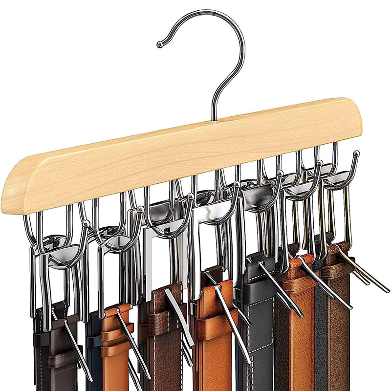 PGY Gürtelregal aus Holz in Braun zur Organisation von Gürteln, Krawatten und Schals - Bild 2