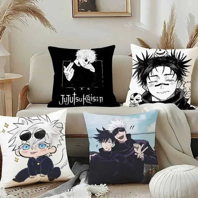 52TOYS Jujutsu Kaisen Kissenbezug aus Polyester mit Reißverschluss, quadratisch, 40 x 40 cm - Bild 1