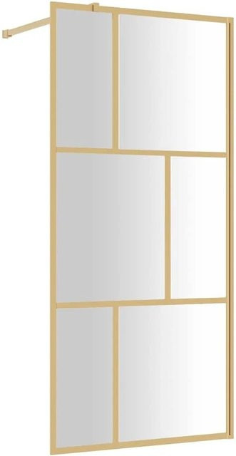 vidaXL Duschwand für begehbare Dusche aus ESG Klarglas in Gold, Breite: 80 cm, Höhe: 195 cm - Bild 1