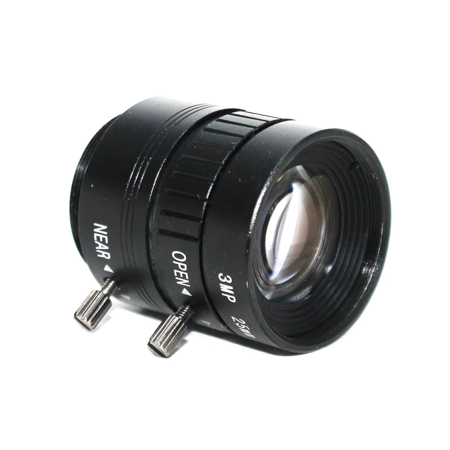Chuan Wei CS-Mount Objektiv 25mm mit manueller Blendensteuerung F1.2 in Schwarz für 3MP HD IP AHD HDCVI SDI Kameras - Bild 2