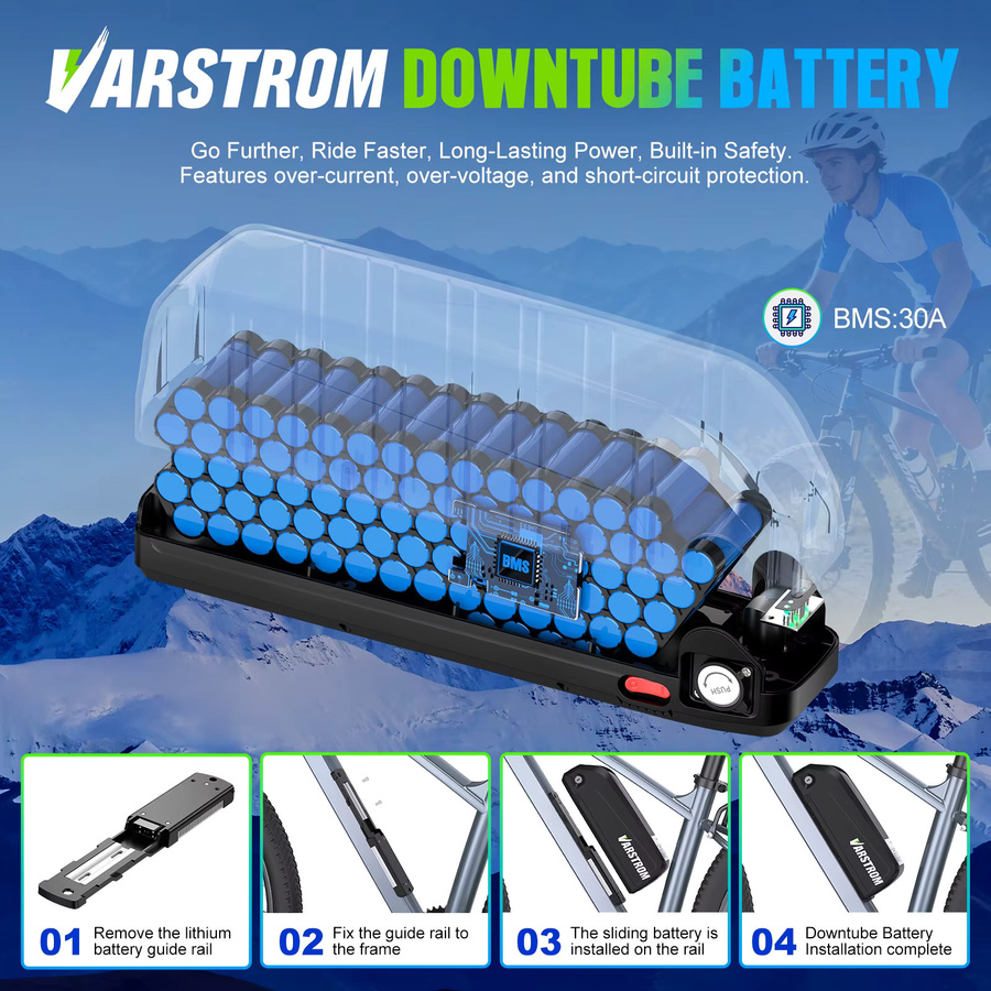 Original Lithium-Akku für E-Bike Motoren Hailong Downtube Elektrofahrradbatterie in Schwarz mit 13 Ah Kapazität - Bild 2