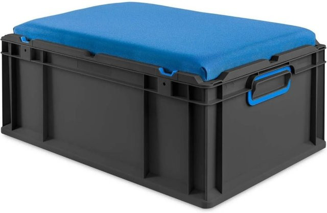 PROREGAL Eurobox Nextgen Seat Box Sitzbox Blau Schwarz H x B x T: 26,5 x 40 x 60 cm - Bild 1