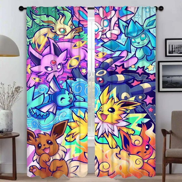 Pocket Monsters Halloween Verdunkelungsvorhang Set mit 2 Paneelen, Mehrfarbig, Breite: 50 cm, Höhe: 70 cm - Bild 1