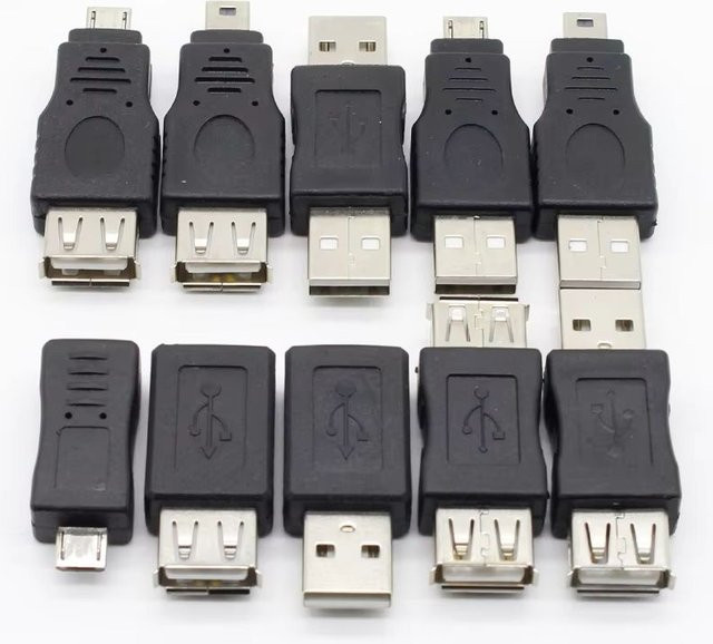 ELECAPITAL 10er Set USB auf Micro OTG 5pin Adapter Konverter in Schwarz - Bild 1