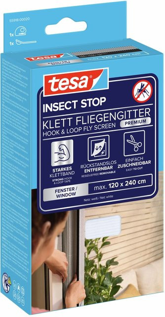 tesa Insect Stop Premium Klett-Fliegengitter weiß-transparent B: 2400 mm x H: 1200 mm - Bild 2
