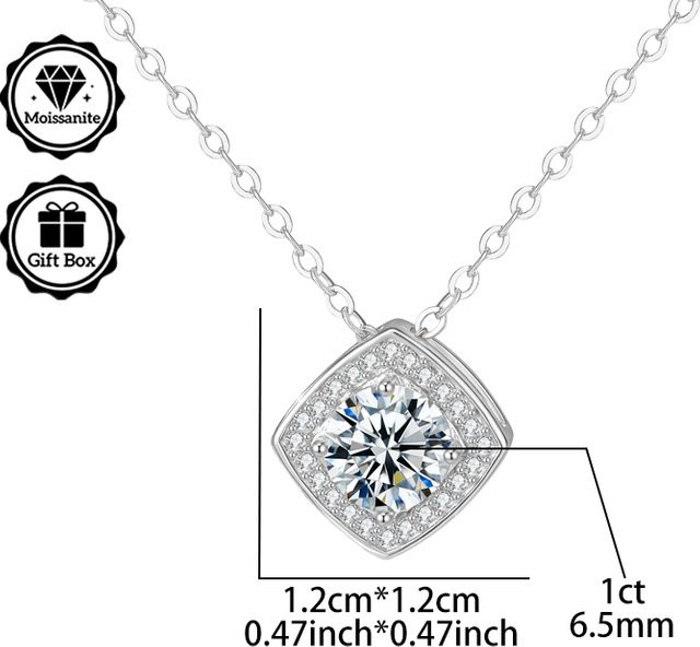 LAMVOICE Moissanit-Halskette, Bohemian, Silber, Damen - Bild 1