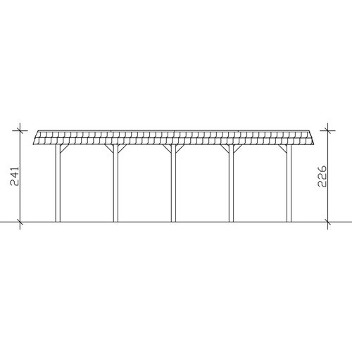 Skan Holz Einzelcarport Spreewald aus Nussbaumholz in Braun mit Aluminiumplatten B/T: 345 x 741 cm und einer Firsthöhe von 241 cm - Bild 4