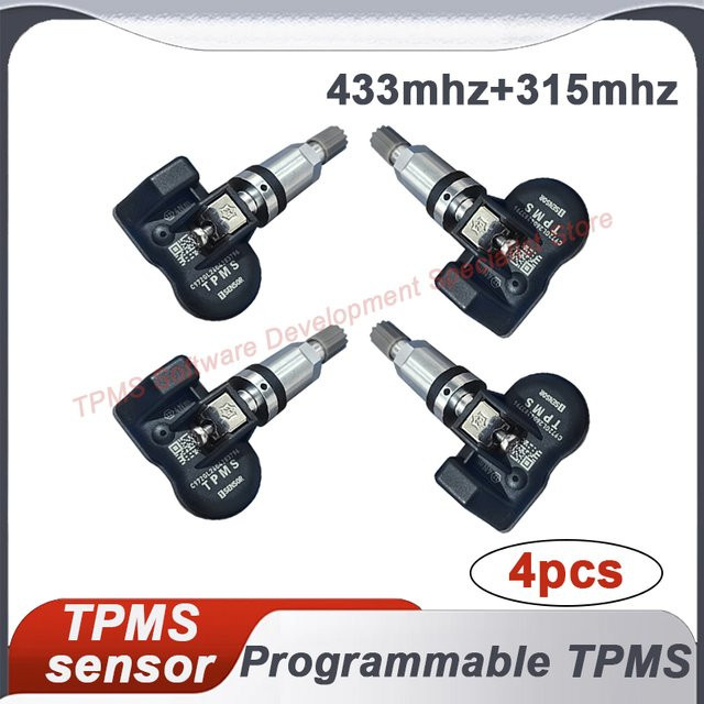 GANGLE 4er Set Programmierbare TPMS-Sensoren 315MHz oder 433MHz Universal 2-in-1 kompatibel mit TS501 TS508 TS601 TS608 ITS600E MK808TS MK808S-TS - Bild 1