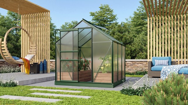 Vitavia Gewächshaus Venus 3800 in Grün mit 4 mm HKP und 3,8 m² Fläche - Bild 1