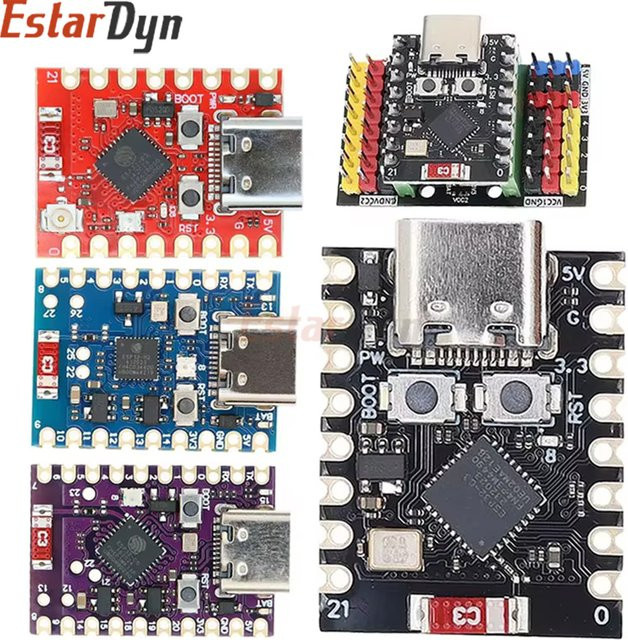 Estardyn SuperMini Entwicklungsboard ESP32-C3 S3 C6 H2 mit WLAN und Bluetooth sowie Keramikantenne - Bild 1