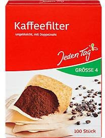 Kaffeefilter Markant Jeden Tag für Kaffeemaschinen und Handfilter, Größe 4, Doppelnaht, naturbraun, 100 Stück - Bild 1