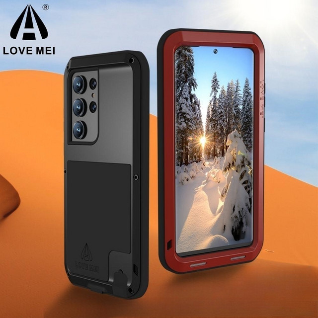 Love Mei Silikon Handyhülle für Samsung Galaxy S26 Ultra, S25, S24, S23 in Schwarz mit militärischem Schutz und Stoßfestigkeit - Bild 1