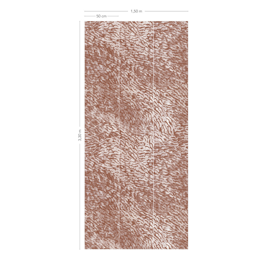 Isidore Leroy Mural Cascade Wandtattoo in Terracotta und Braun, abstraktes Design, selbstklebend, Rechteckig - Bild 2