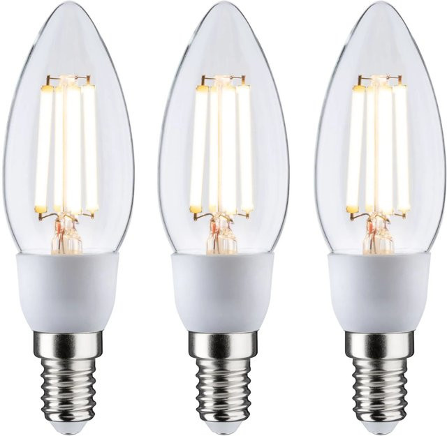 Paulmann LED Leuchtmittel E14 Kerzenform Warmweiß 2,5 W, 3er Set, Durchmesser: 35 mm, Höhe: 113 mm - Bild 1