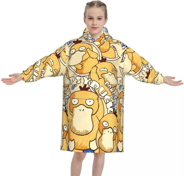 Potdemiel Kinder Hoodie-Decke Psyduck Gelb mit Kapuze - Bild 1